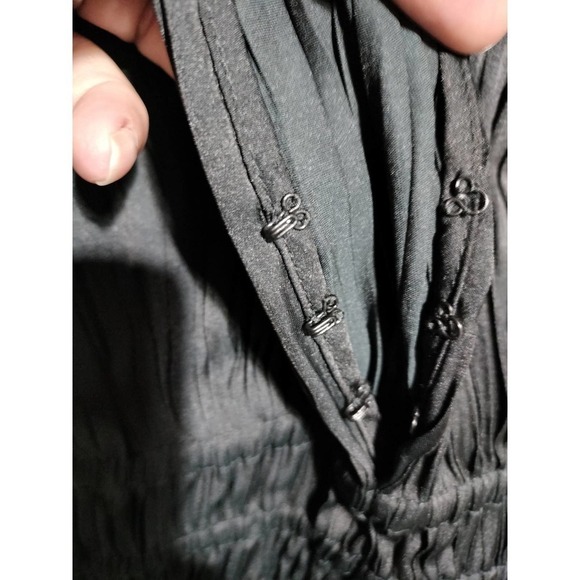 Express NWT black sleeveless maxi dress low cleavage raw hem size Medium - Picture 9 of 10